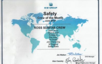 Ross Engineering Services awarded crew of the month by M&W Group