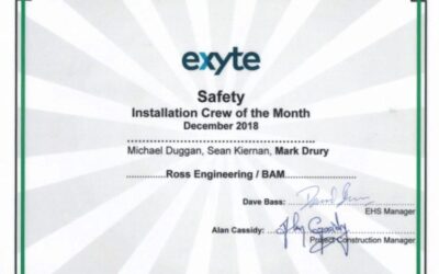 Ross presented exyte safety award for December 2018