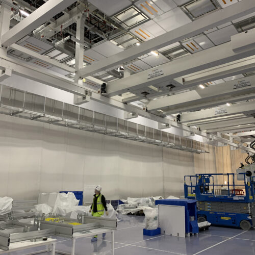 Installation and alignment of Class 10 Cleanroom Crane Rail